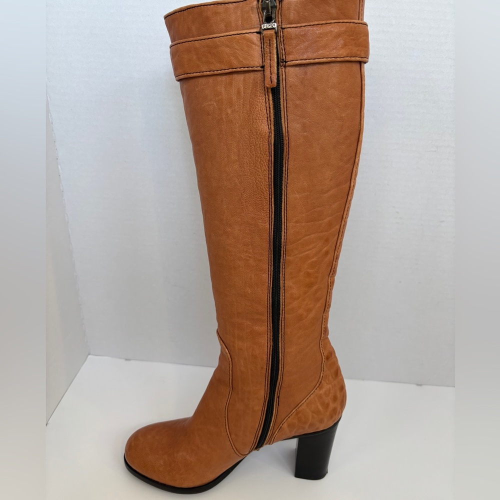 Fendi B-Buckle Tall Leather Boots | Tan | New Without Tags|35|Gorgeous Leather - Picture 5 of 12